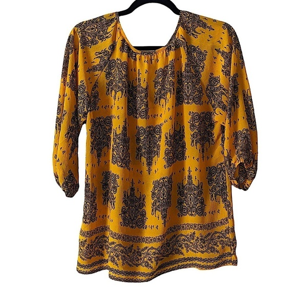 dna Couture Boho Style Print Blouse Size Small - Picture 2 of 8
